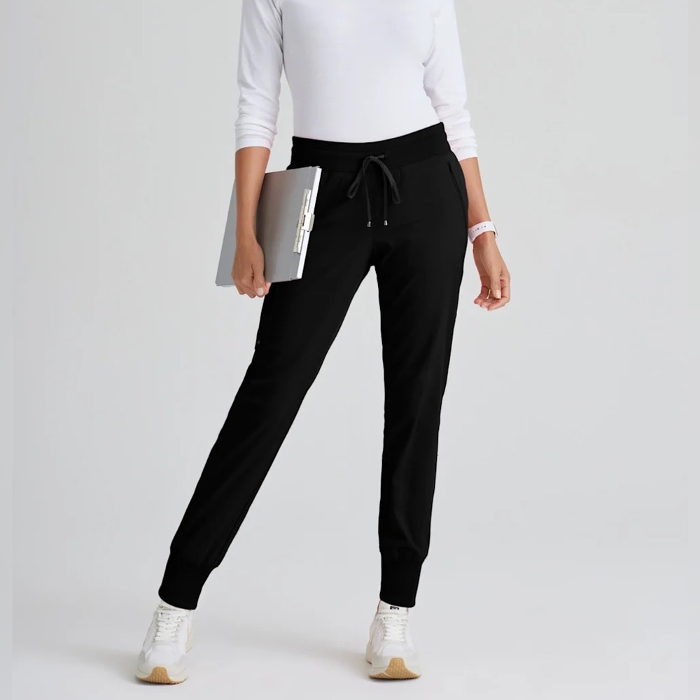 Barco Grey’s Anatomy Black Jogger Scrub Pants XS TALL